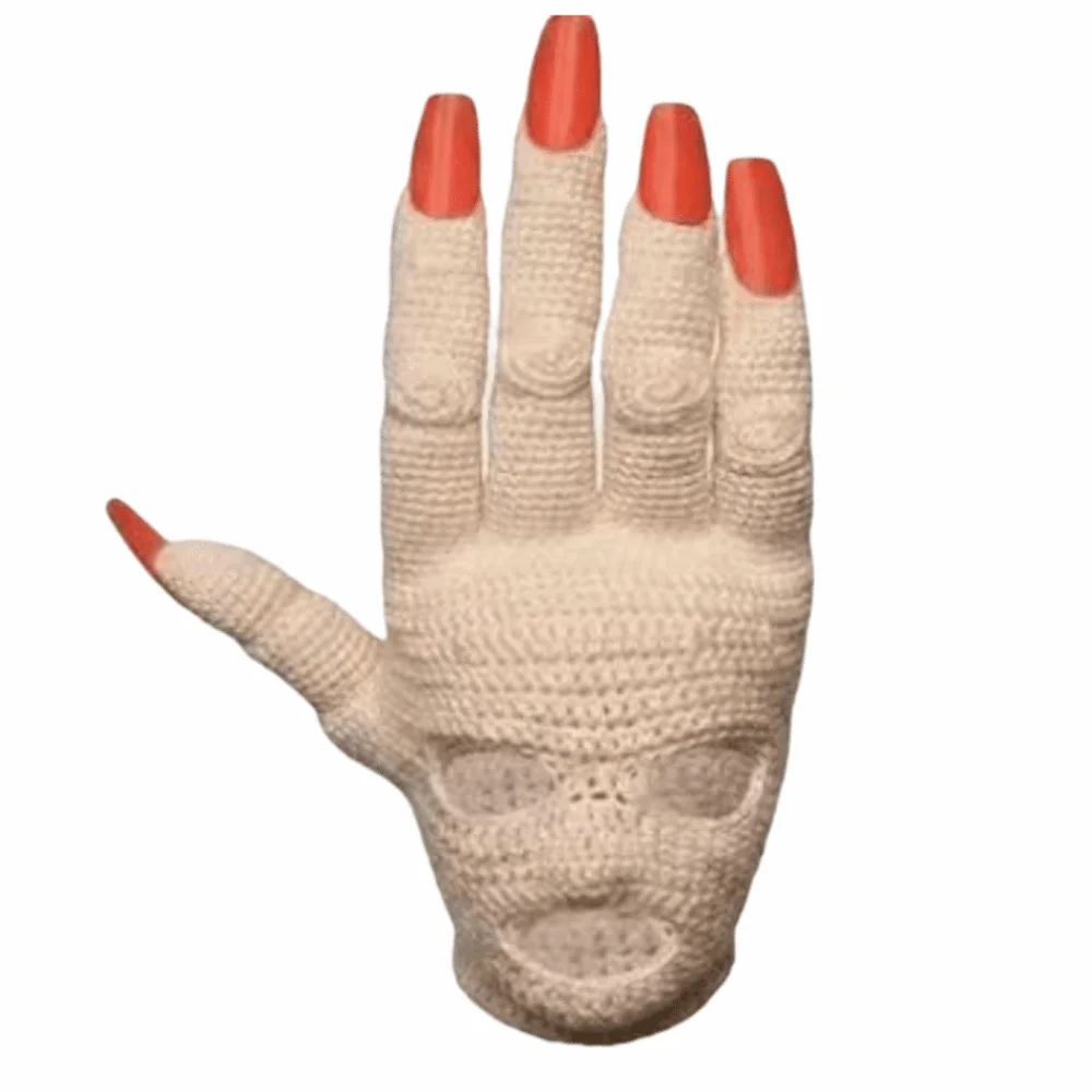 Crochet Knit Palm Shaped Head Cover Funny Design Handmade Crochet Knit Face Mask Novelty Comfortable Hand Shape Crochet Headgear
Crochet Knit Palm Shaped Head Cover Funny Design Handmade Crochet Knit Face Mask Novelty Comfortable Hand Shape Crochet Headgear