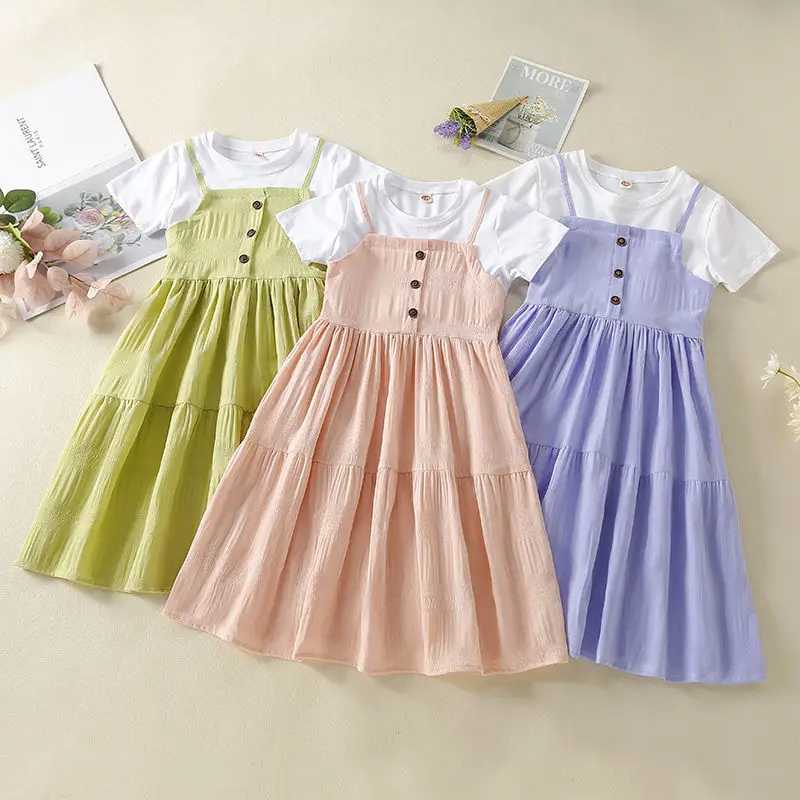 New Teen Girls Dresses 2025 Summer Kids Short sleeve Fake Two Pieces Elegant Princess Dress Fashion Children's Clothing Vestidos
New Teen Girls Dresses 2025 Summer Kids Short sleeve Fake Two Pieces Elegant Princess Dress Fashion Children's Clothing Vestidos