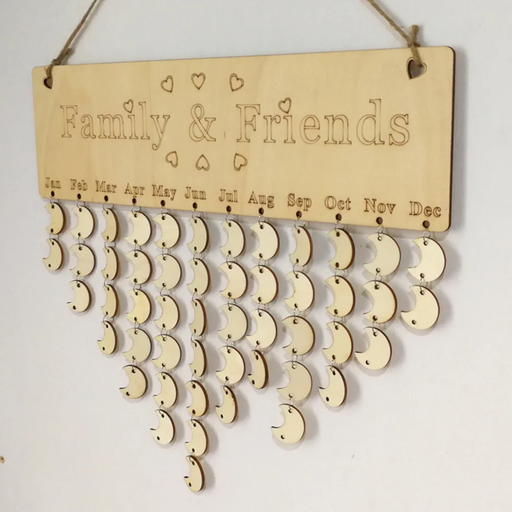 Wooden Plaque Calendar 1 Board 1 Rope 50 Moon Accessories Family Friends Birthday Reminder Hanging Calendar Home Decoration Gift
Wooden Plaque Calendar 1 Board 1 Rope 50 Moon Accessories Family Friends Birthday Reminder Hanging Calendar Home Decoration Gift