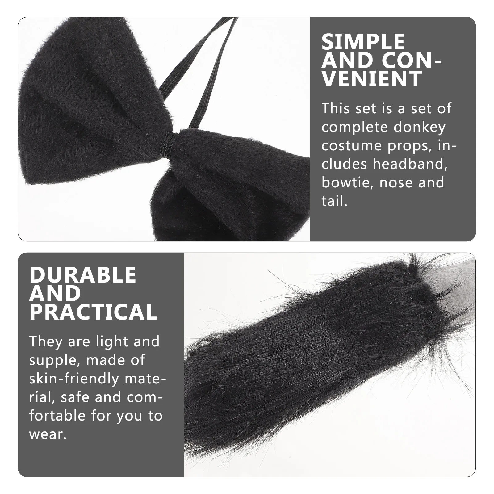 2 set Donkey Costume Props Set Lightweight Skin-Friendly Fancy Party Halloween Easter School Play Accessories Hair Styling Tools
2 set Donkey Costume Props Set Lightweight Skin-Friendly Fancy Party Halloween Easter School Play Accessories Hair Styling Tools