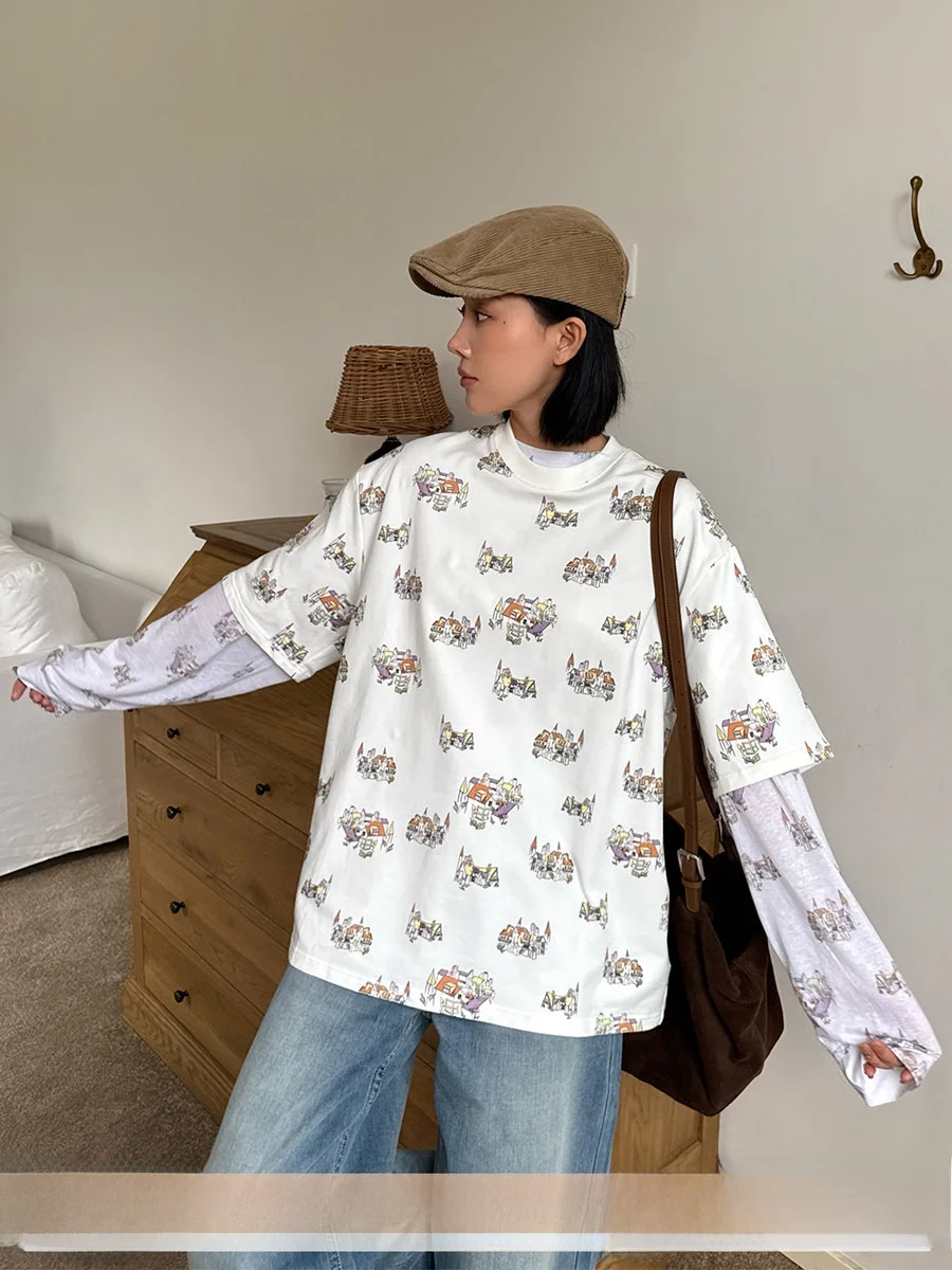 Футболка Brand Early Spring Casual House Print DEARSOCUTE из смесового хлопка и полиэстера с коротким рукавом и круглым вырезом, ручная работа
Футболка Brand Early Spring Casual House Print DEARSOCUTE из смесового хлопка и полиэстера с коротким рукавом и круглым вырезом, ручная работа