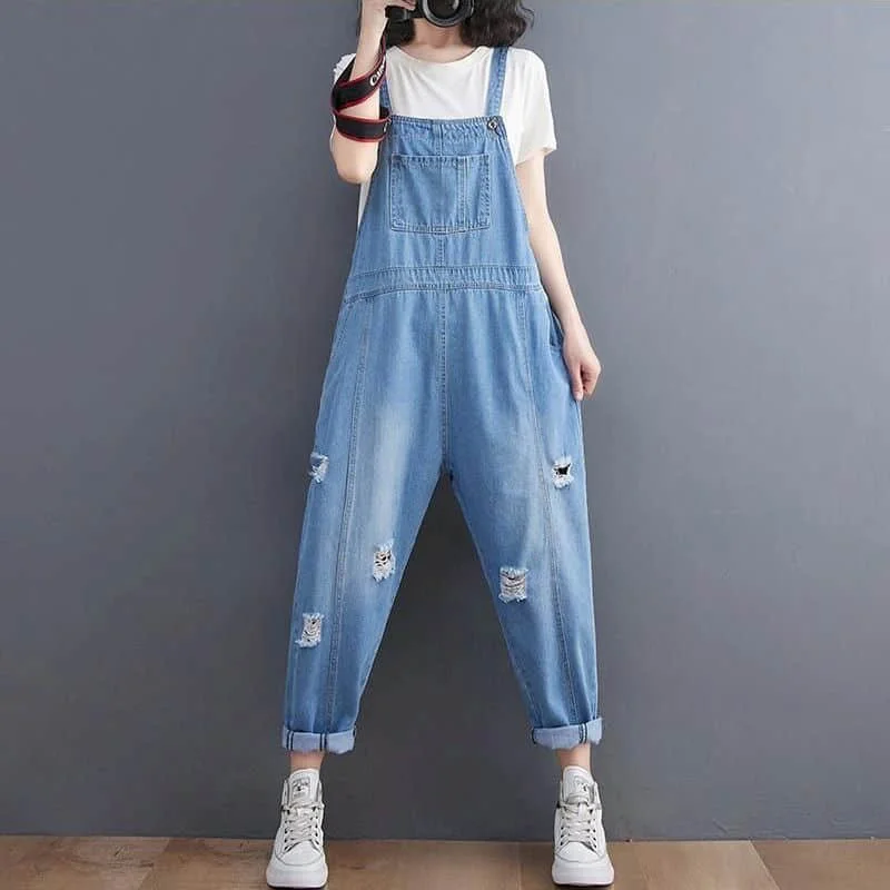 Denim Jumpsuits Women Solid Hole Design Harem Pants Casual Jeans One Piece Outfit Women Playsuits Vintage Overalls for Women
Denim Jumpsuits Women Solid Hole Design Harem Pants Casual Jeans One Piece Outfit Women Playsuits Vintage Overalls for Women
