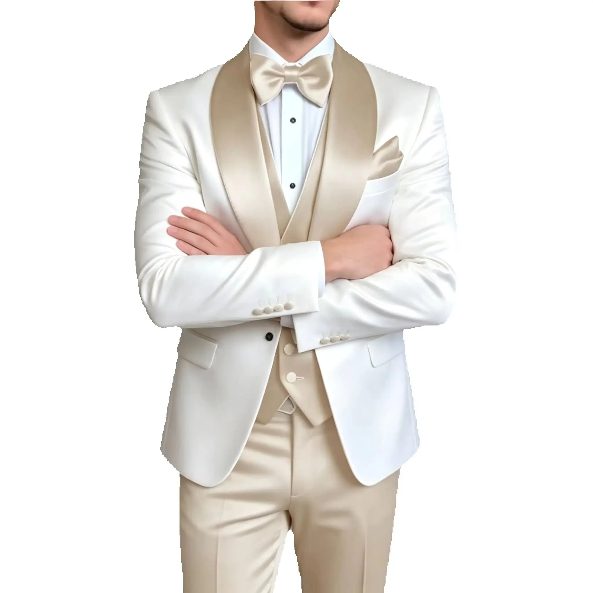 Fashion 3 Piece Khaki Men Suits Formal Business Blazer with Shawl Lapel Wedding Groom Tuxedo Jacket Vest Pants Costume Homme
Fashion 3 Piece Khaki Men Suits Formal Business Blazer with Shawl Lapel Wedding Groom Tuxedo Jacket Vest Pants Costume Homme
