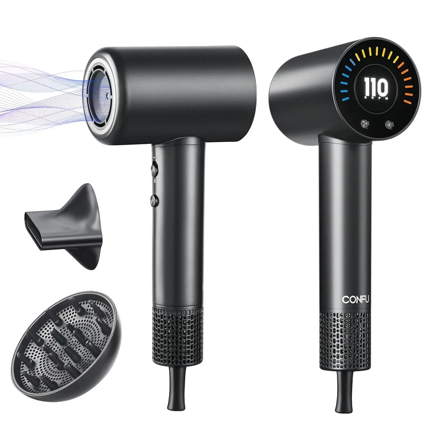 110000 RPM Fast Drying Hair Dryer with Magnetic Diffuser and Concentrator, Lightweight Ionic Blow Dryer for Women and Men
110000 RPM Fast Drying Hair Dryer with Magnetic Diffuser and Concentrator, Lightweight Ionic Blow Dryer for Women and Men