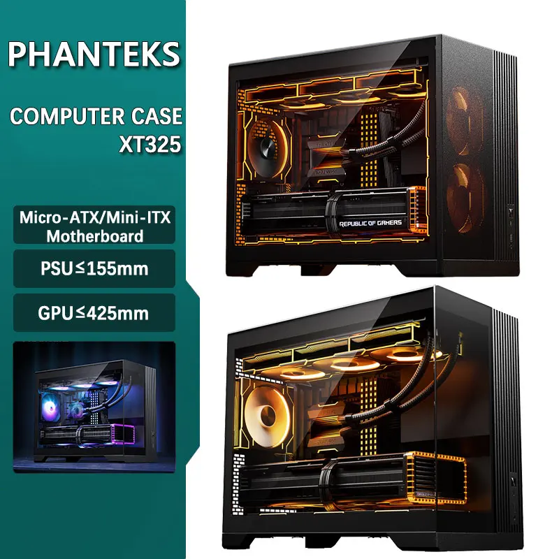 Корпус для настольного компьютера PHANTEKS XT325 MATX Seaview с закаленным стеклом, поддержкой 360-мм водяного охлаждения, Type-C 20Gb, объемом 32,7 л.
Корпус для настольного компьютера PHANTEKS XT325 MATX Seaview с закаленным стеклом, поддержкой 360-мм водяного охлаждения, Type-C 20Gb, объемом 32,7 л.