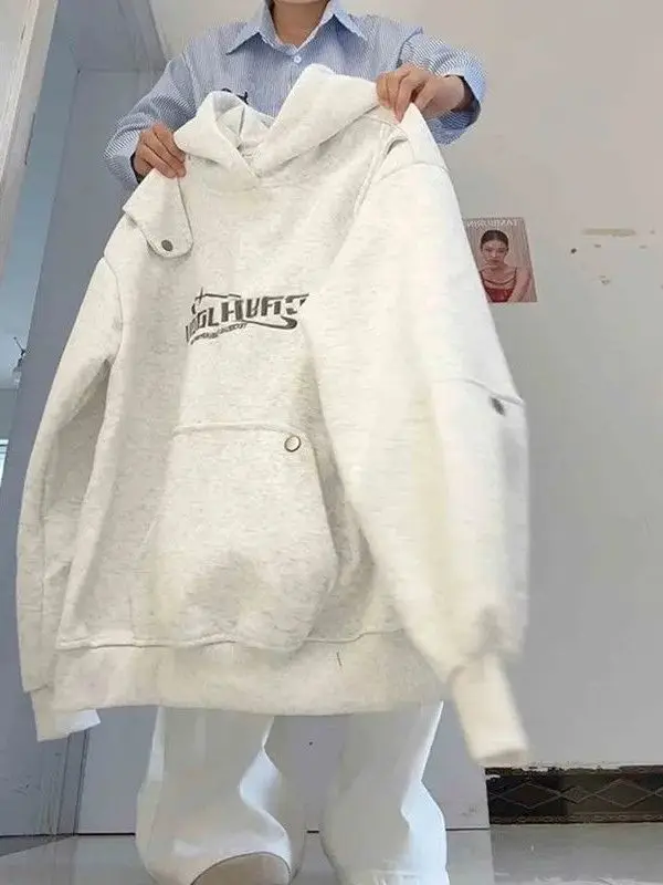 Loose Fit Women's Hoodie Large Size 300 Pou Slouchy Letter Print Faion Outerwear Top Autumn Winter Lazy Sle Streetwear
Loose Fit Women's Hoodie Large Size 300 Pou Slouchy Letter Print Faion Outerwear Top Autumn Winter Lazy Sle Streetwear