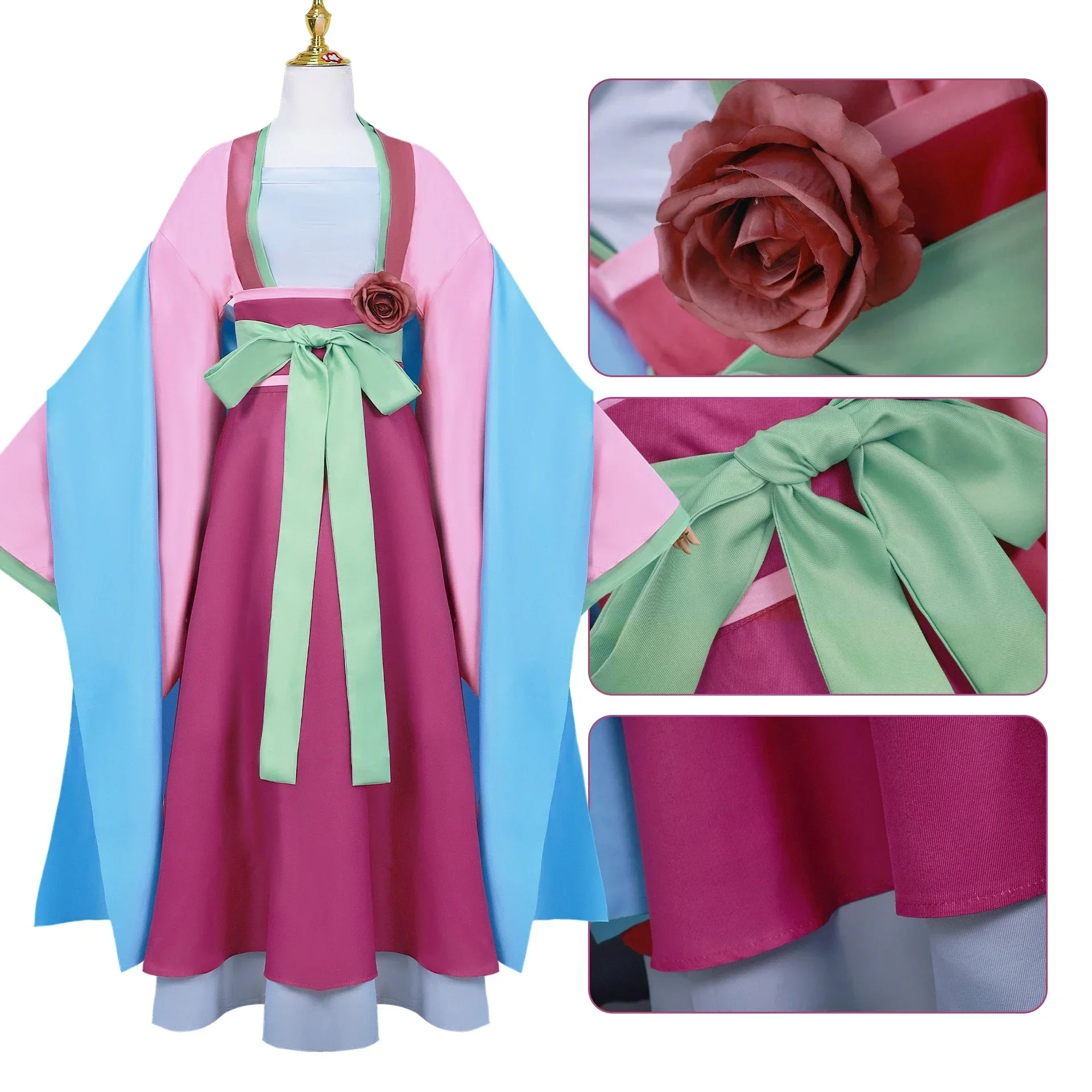 Nouveau Maomao Cosplay Costume perruque Anime l'annexe journaux robe rose fête d'halloween pour les femmes
Nouveau Maomao Cosplay Costume perruque Anime l'annexe journaux robe rose fête d'halloween pour les femmes