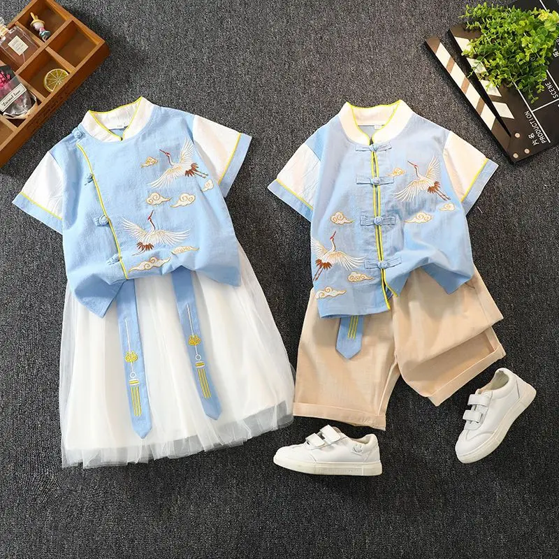100-160cm children's clothing set summer new style boys and girls Tang clothing cotton and linen 2-piece set
100-160cm children's clothing set summer new style boys and girls Tang clothing cotton and linen 2-piece set