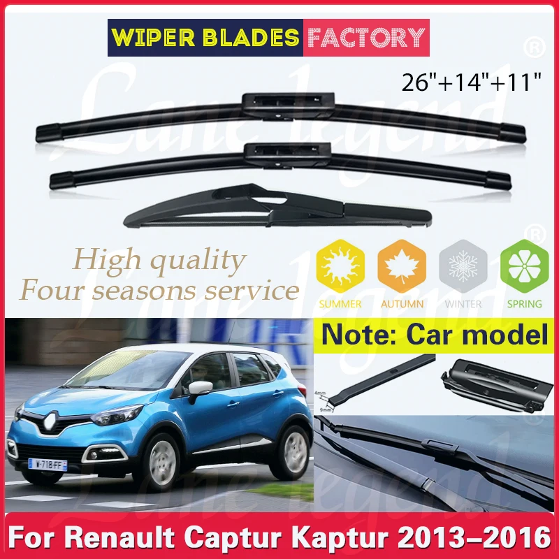 Автомобильные передние и задние щетки стеклоочистителя для Renault Captur Kaptur 2013, 2014, 2015, 2016, аксессуары для ветрового стекла лобового стекла 26 дюймов + 14 дюймов + 11 дюймов
Автомобильные передние и задние щетки стеклоочистителя для Renault Captur Kaptur 2013, 2014, 2015, 2016, аксессуары для ветрового стекла лобового стекла 26 дюймов + 14 дюймов + 11 дюймов