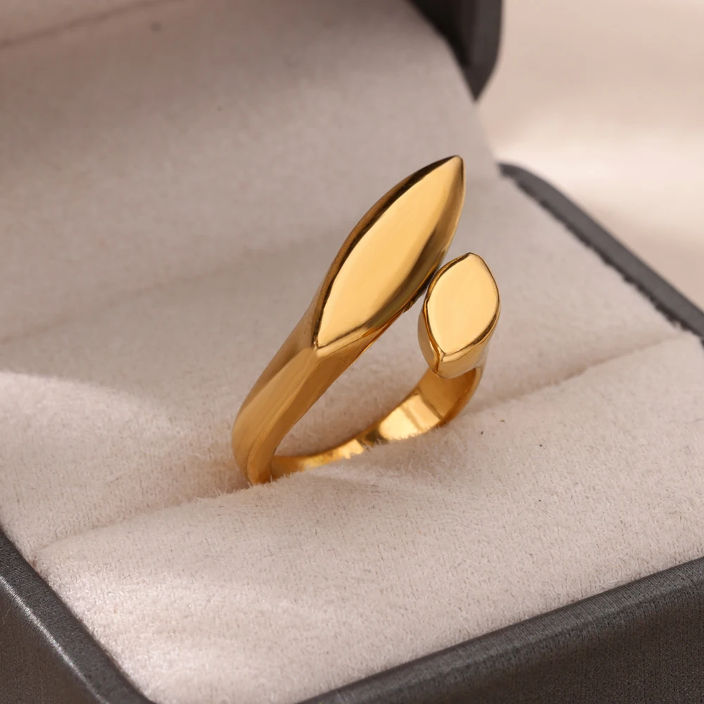 Trendy Minimalist Geometric Rings for Women Men Gold Color Stainless Steel Opening Adjustable Ring Fashion Jewelry Birthday Gift 
Trendy Minimalist Geometric Rings for Women Men Gold Color Stainless Steel Opening Adjustable Ring Fashion Jewelry Birthday Gift