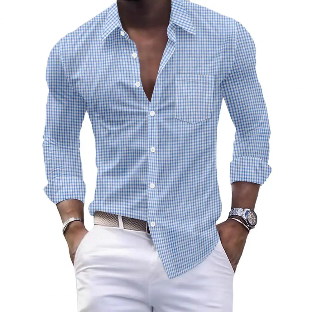 Мужская рубашка в клетку с длинным рукавом, на пуговицах, с карманом, приталенная, с отложным воротником, повседневная, для выпускного вечера, работы, вечеринок, свиданий
Мужская рубашка в клетку с длинным рукавом, на пуговицах, с карманом, приталенная, с отложным воротником, повседневная, для выпускного вечера, работы, вечеринок, свиданий