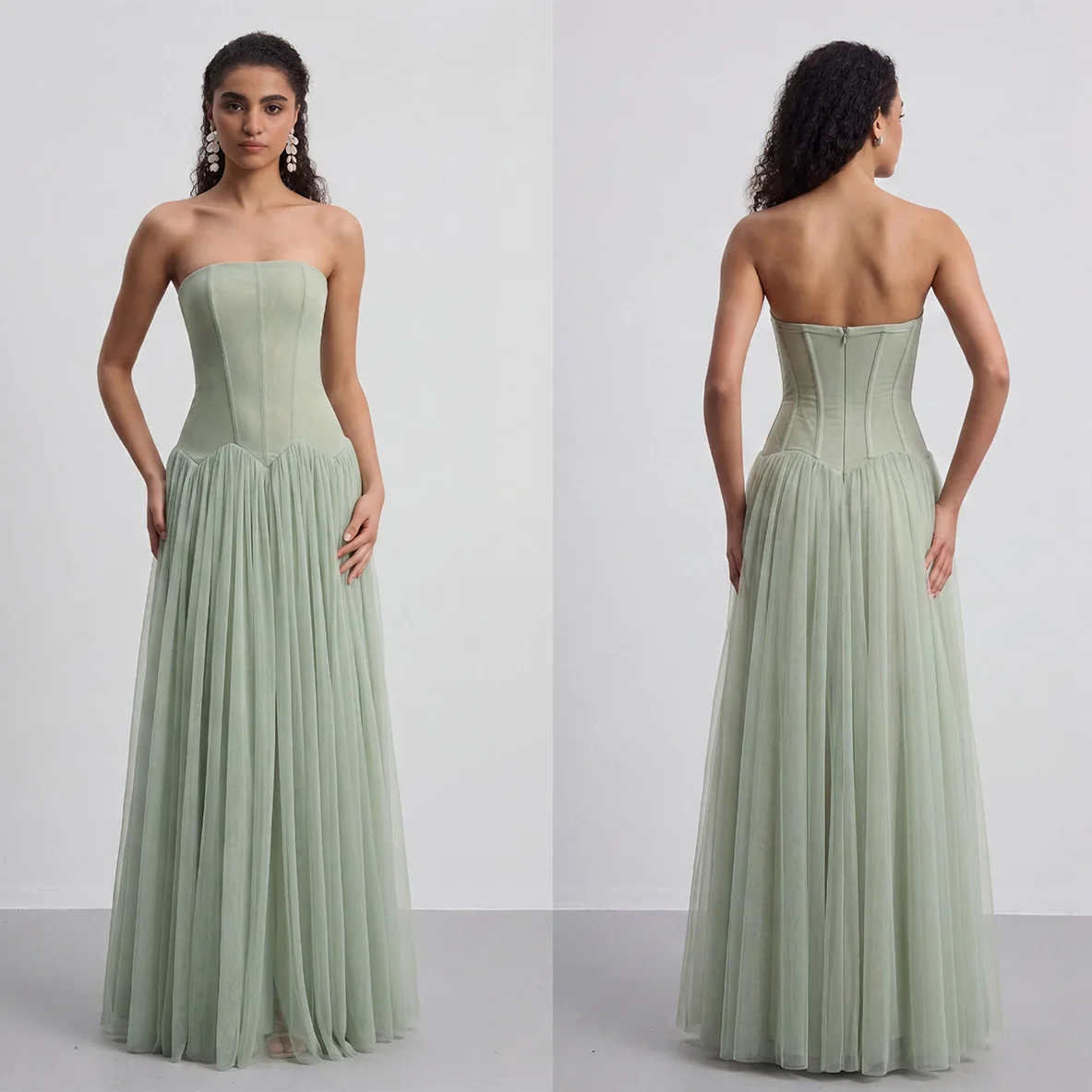 EGS Customized Sleeveless A-Line Strapless Prom Dress Green Multilayer Pleats Vestidos De Noche Floor-Length Formal Evening
EGS Customized Sleeveless A-Line Strapless Prom Dress Green Multilayer Pleats Vestidos De Noche Floor-Length Formal Evening