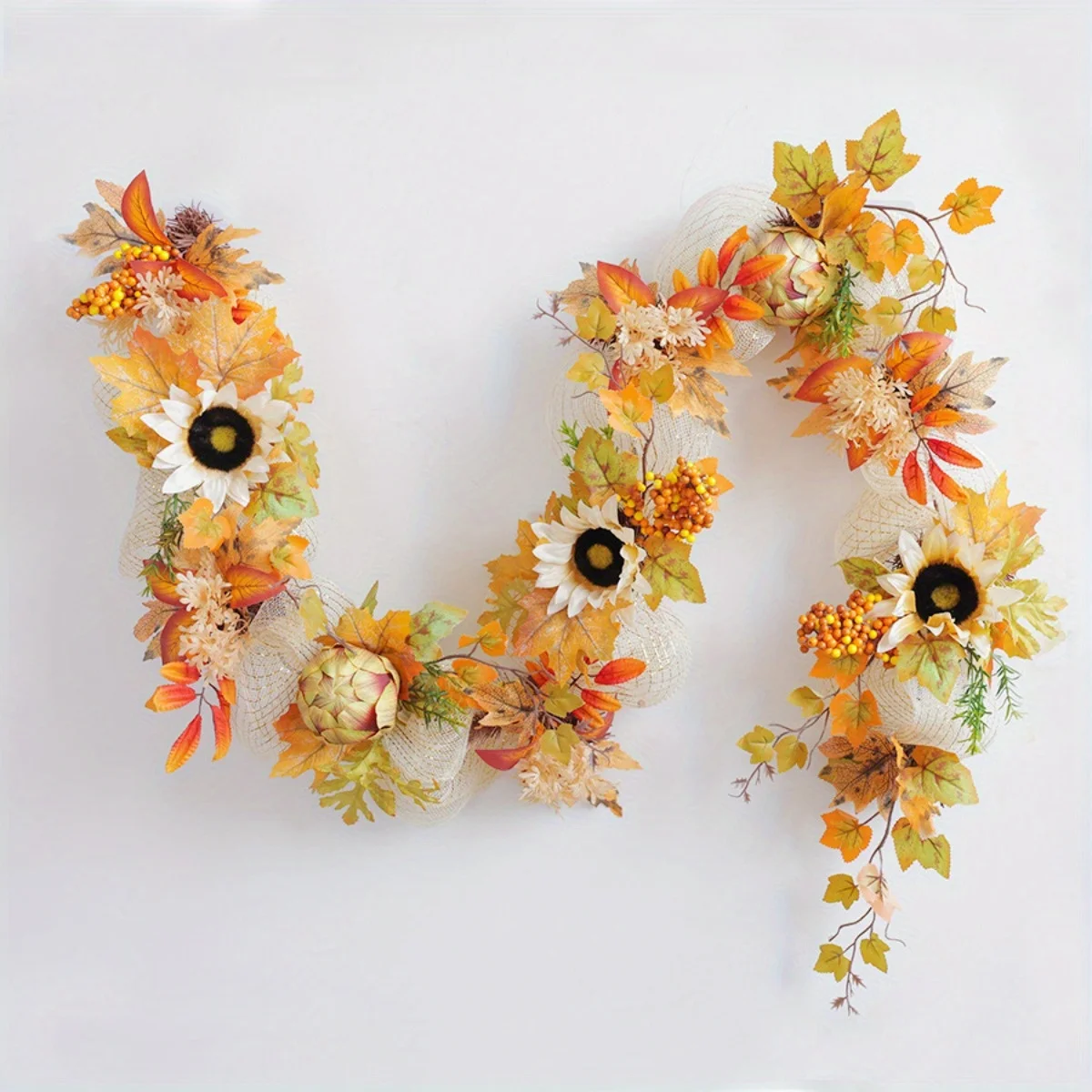 Fall Garland for Mantel, 5.9ft Artificial Autumn Garland, Mesh Ribbon Sunflower Pumpkin Maple Leaf Hanging Garland for
Fall Garland for Mantel, 5.9ft Artificial Autumn Garland, Mesh Ribbon Sunflower Pumpkin Maple Leaf Hanging Garland for