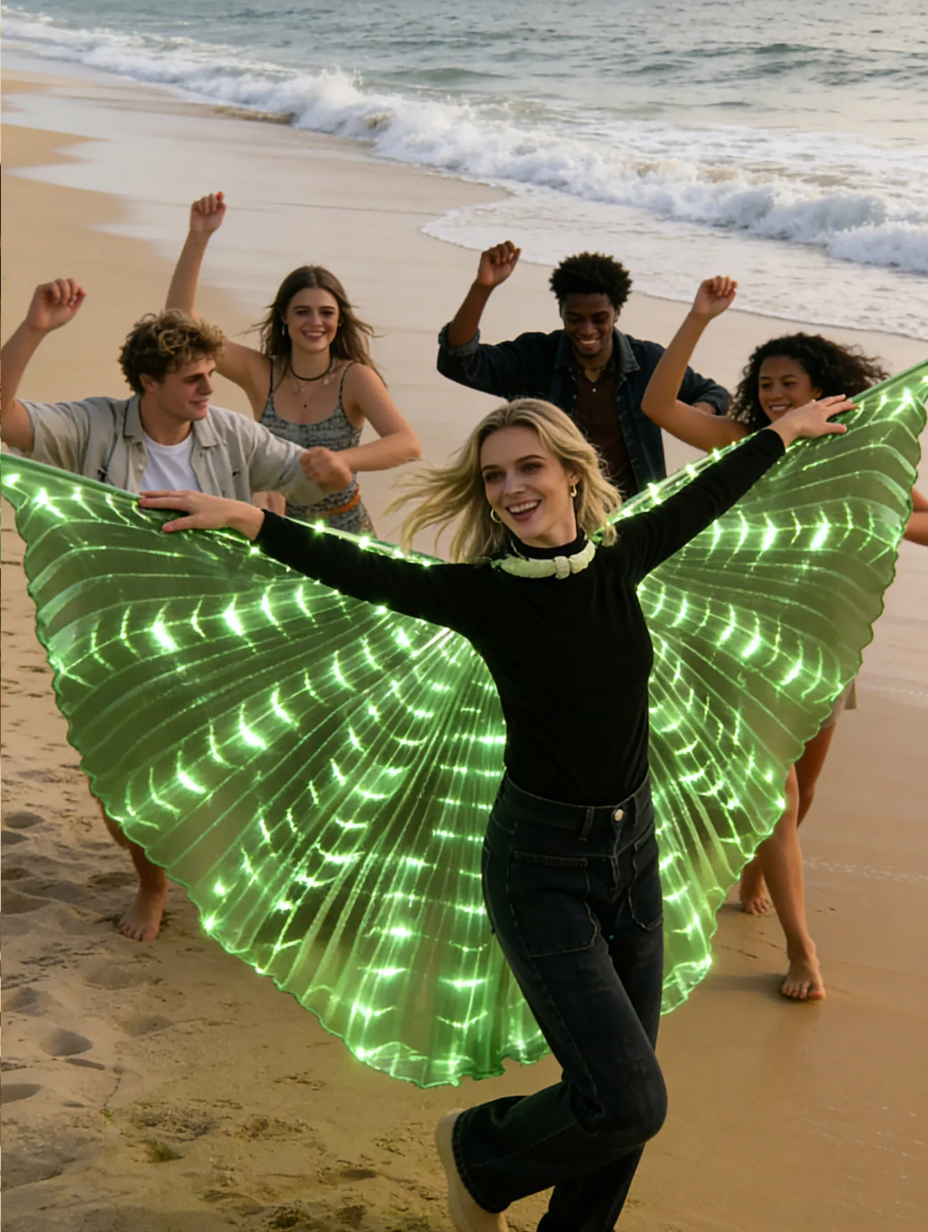 A green glowing cape, resembling the life force of an entire forest, or perhaps an aurora borealis. (Batteries not included)
A green glowing cape, resembling the life force of an entire forest, or perhaps an aurora borealis. (Batteries not included)