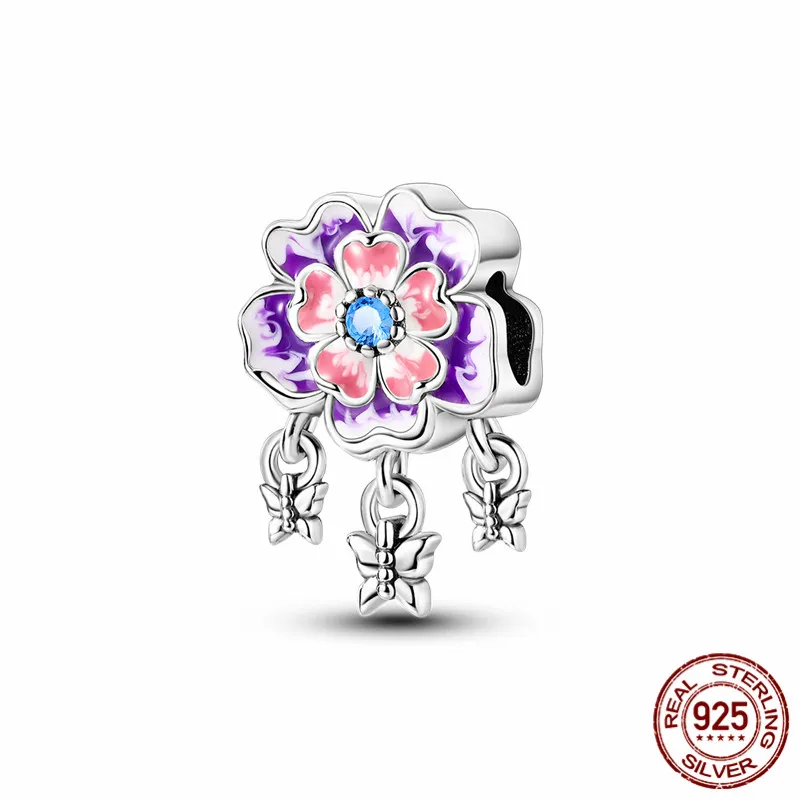 S925 sterling silver butterfly and flower charm beads paired with an original bracelet, a perfect DIY jewelry gift for women.
S925 sterling silver butterfly and flower charm beads paired with an original bracelet, a perfect DIY jewelry gift for women.