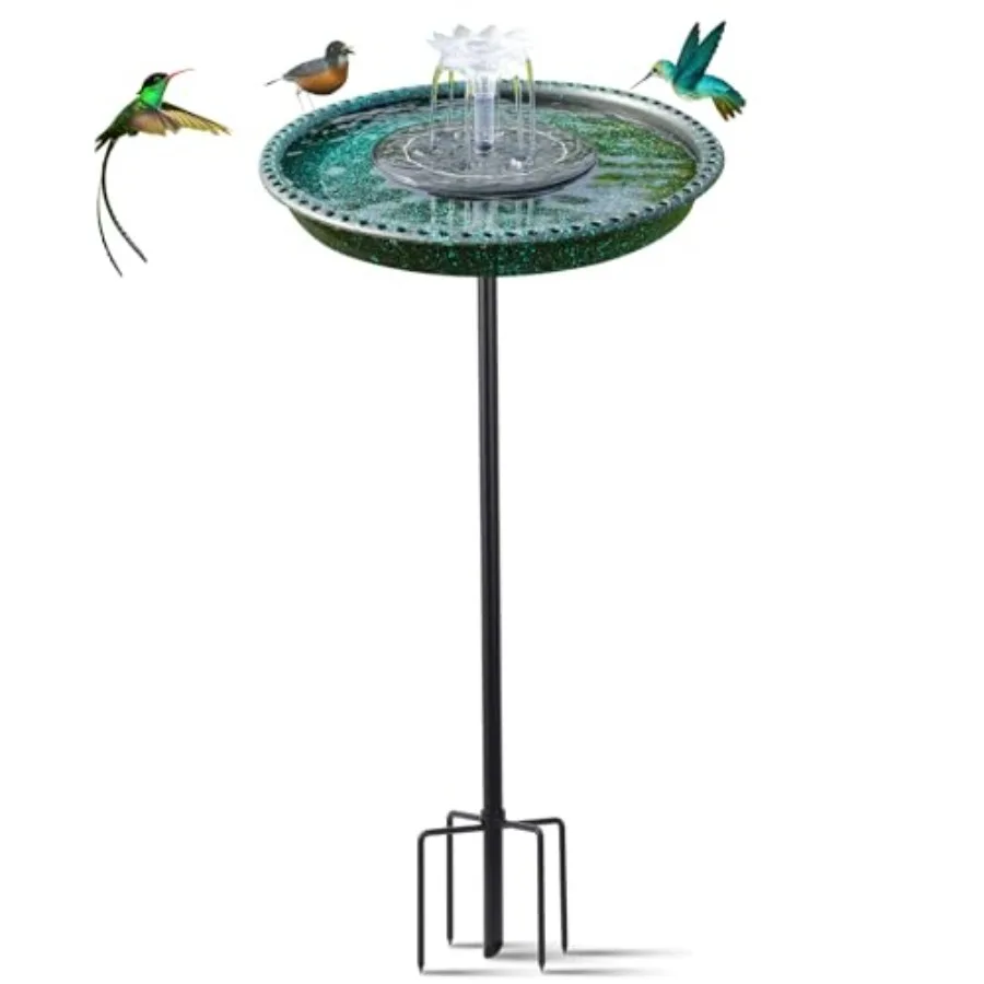 Bird Bath with Solar Powered Fountains for HummingbirdsStable Stylish Design with 5-Prong Base Stake Plastic Bird Bath for Outs
Bird Bath with Solar Powered Fountains for HummingbirdsStable Stylish Design with 5-Prong Base Stake Plastic Bird Bath for Outs