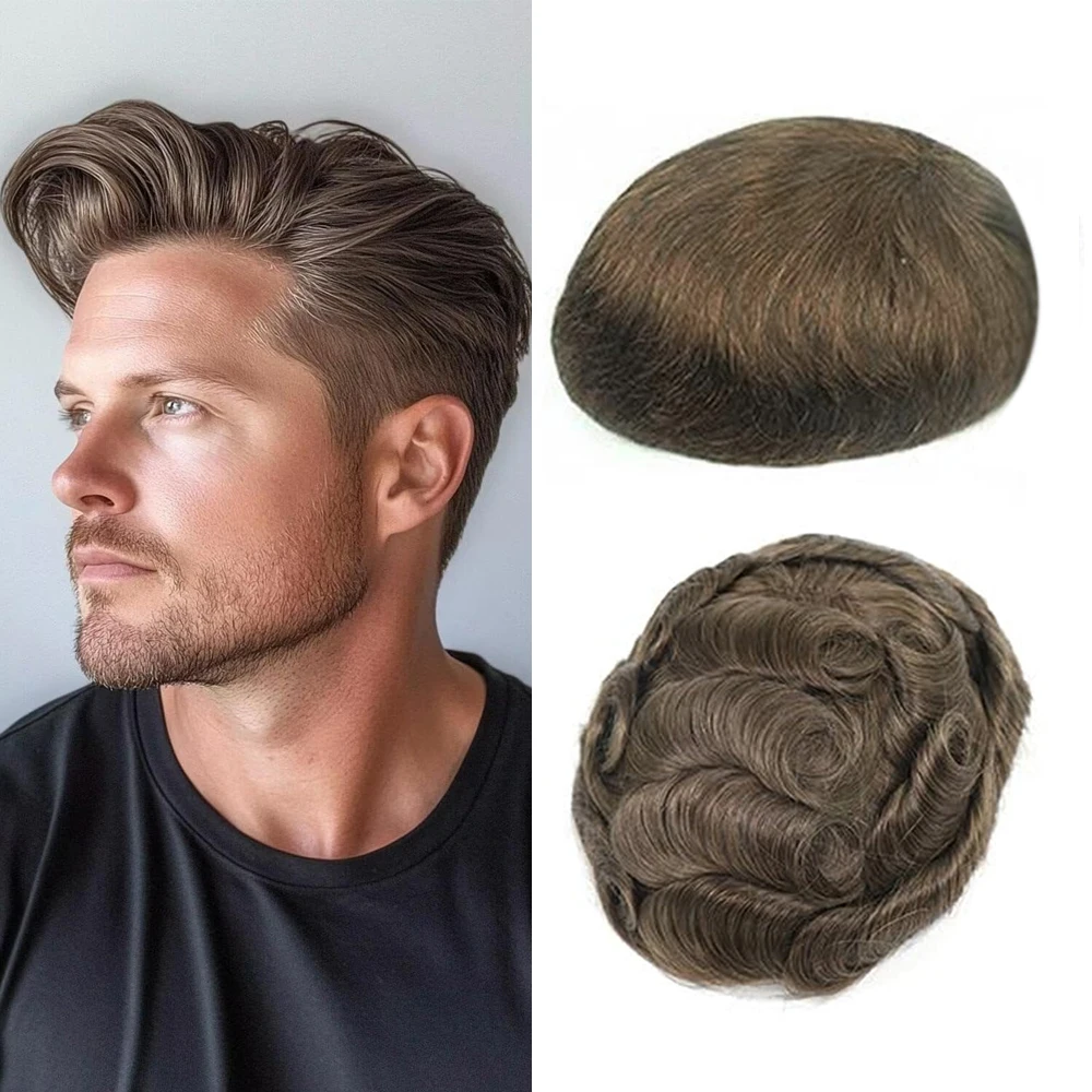 【TIMIA】Men's wig Straight Wave human hair 0.1mm Toupee #4 light brown 8*10inch PU material comfortable and breathable
【TIMIA】Men's wig Straight Wave human hair 0.1mm Toupee #4 light brown 8*10inch PU material comfortable and breathable