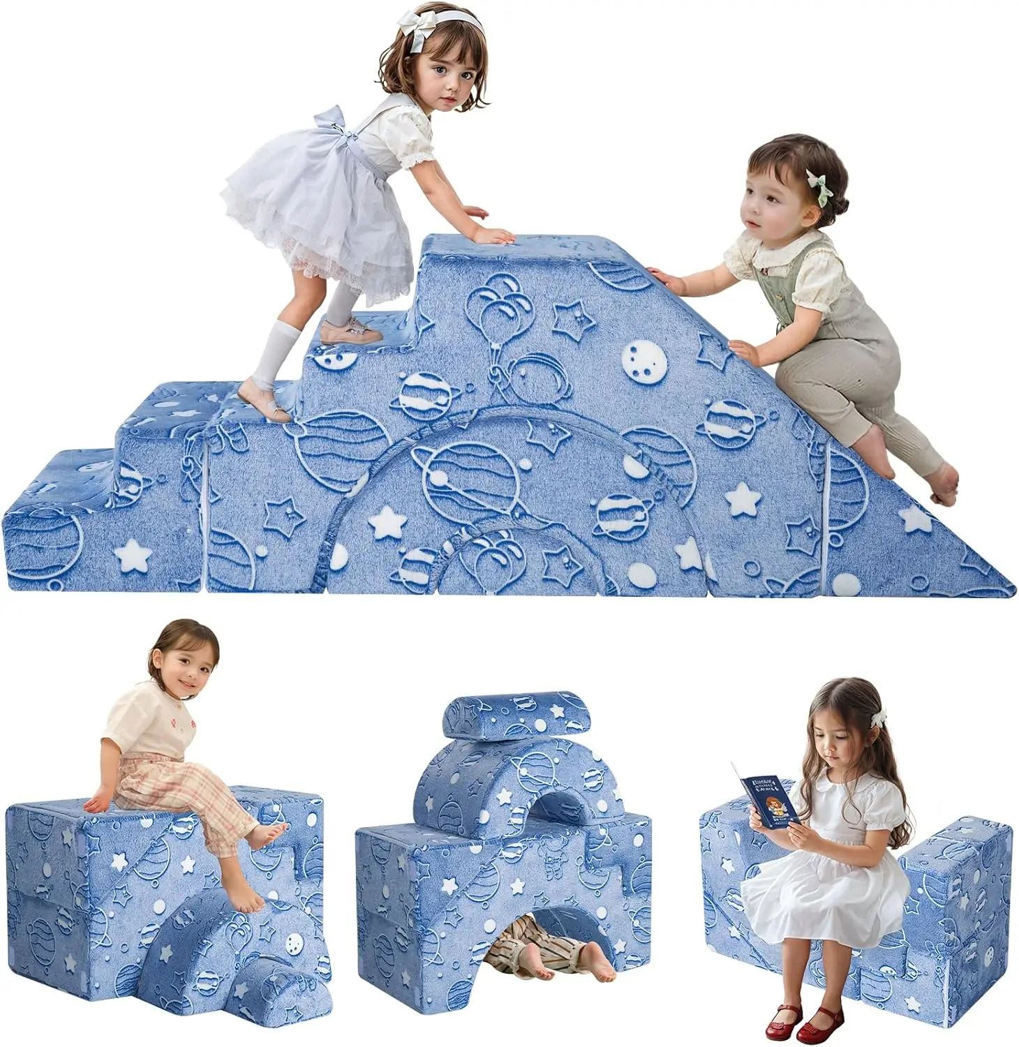 Modular Toddler Couch with Slide & Stair - Convertible Foam Sofa for Kids' Playroom, Crawling & Climbing
Modular Toddler Couch with Slide & Stair - Convertible Foam Sofa for Kids' Playroom, Crawling & Climbing