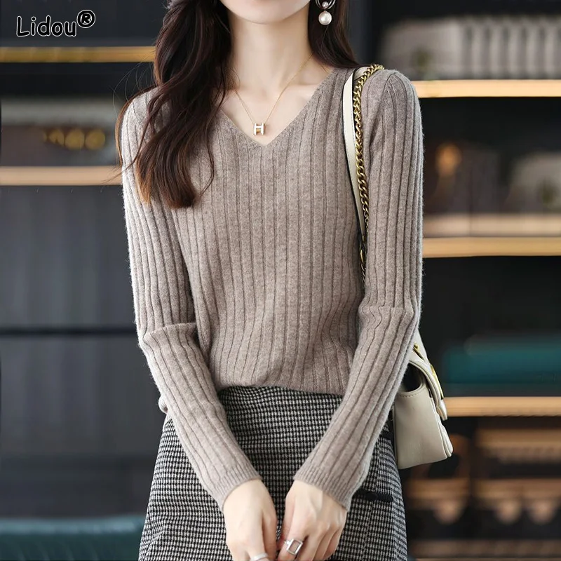 Office Lady Casual Elegant V-neck Pullovers Loose Screw Thread T-Shirts Knitting Women's Clothing 2023 Autumn Winter Thin Tops
Office Lady Casual Elegant V-neck Pullovers Loose Screw Thread T-Shirts Knitting Women's Clothing 2023 Autumn Winter Thin Tops