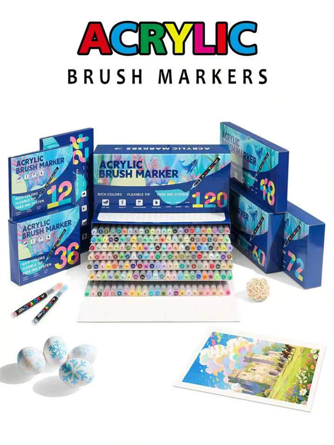 Direct Liquid Acrylic Paint Pens, 12/24/36/48/60/72/120/168 Colors Acrylic Paint Pens, Soft Brush Tip, Water-Based Acrylic Markers, Suitable for Fabric, Canvas, Rock, Glass, Wood, Paper, School and Art Supplies
Direct Liquid Acrylic Paint Pens, 12/24/36/48/60/72/120/168 Colors Acrylic Paint Pens, Soft Brush Tip, Water-Based Acrylic Markers, Suitable for Fabric, Canvas, Rock, Glass, Wood, Paper, School and Art Supplies