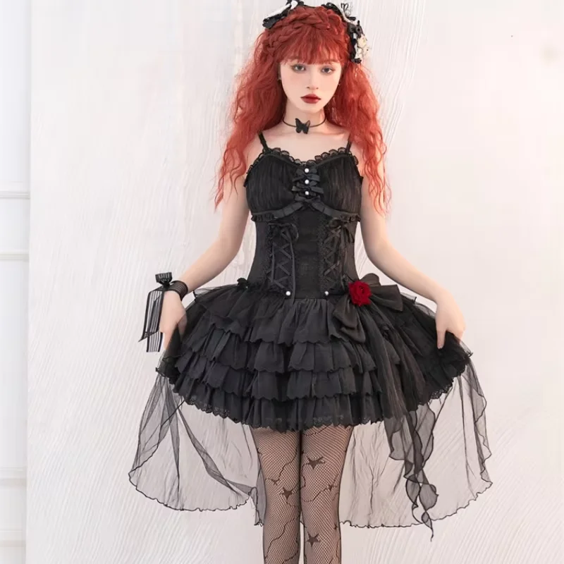 Victorian Vintage Gothic Lolita Jsk Dress Women Cute Bow Lace Rose Y2k Party Mini Dress Girly Harajuku Princess Cosplay Vestidos
Victorian Vintage Gothic Lolita Jsk Dress Women Cute Bow Lace Rose Y2k Party Mini Dress Girly Harajuku Princess Cosplay Vestidos