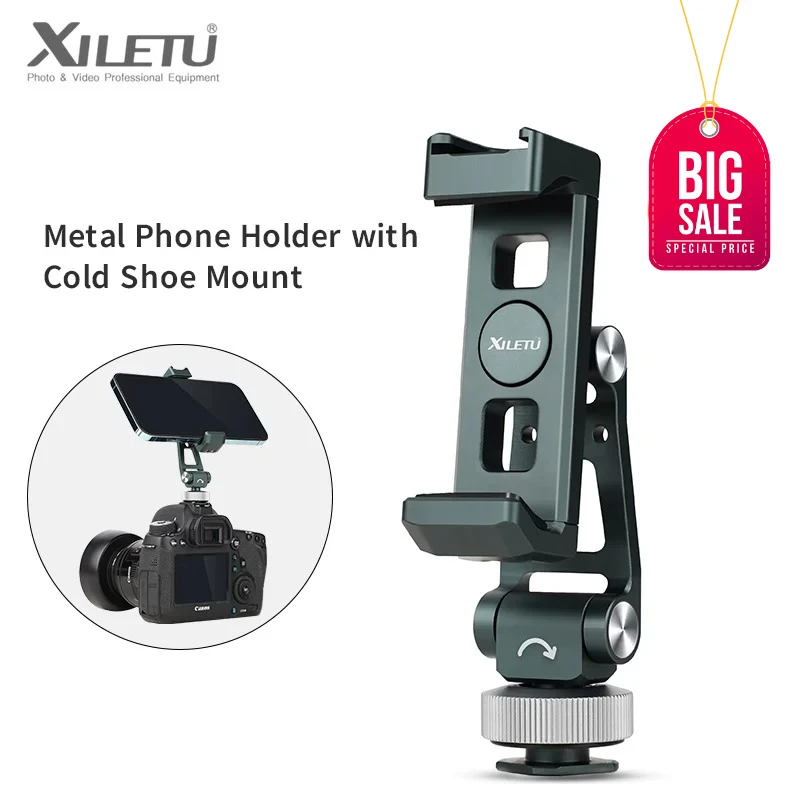 XILETU Aluminum Cold Shoe Phone Mount for DJI RS Stabilizer, 360° Adjustable HV Bracket for Camera Monitor Live Streaming
XILETU Aluminum Cold Shoe Phone Mount for DJI RS Stabilizer, 360° Adjustable HV Bracket for Camera Monitor Live Streaming