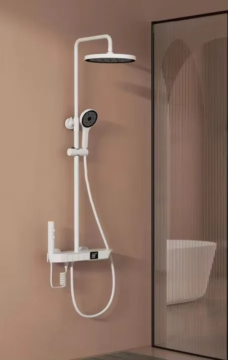 Modern Brass Thermostatic Piano Key Digital Display Multifunctional Wall Mounted Shower Mixer
Modern Brass Thermostatic Piano Key Digital Display Multifunctional Wall Mounted Shower Mixer