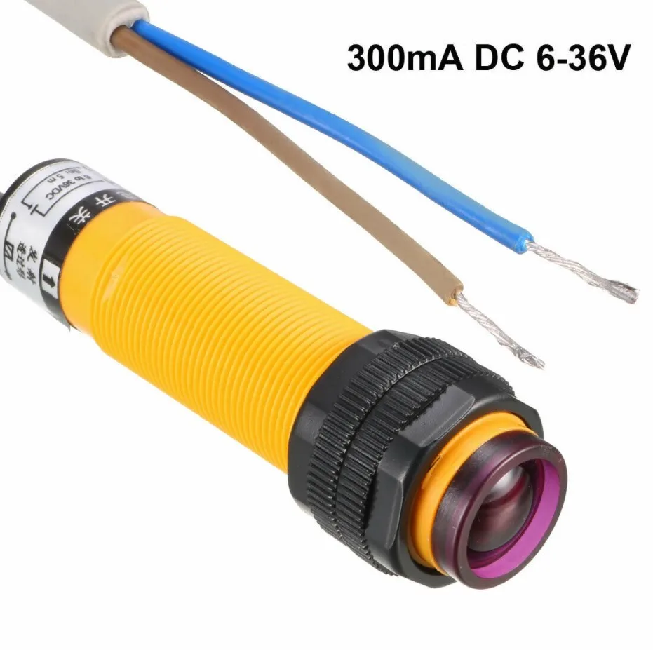E18-T3N1 Through Beam Photoelectric Sensor Switch NPN NO DC 6-36V 5m Infrared Detection For Industrial Security Automation
E18-T3N1 Through Beam Photoelectric Sensor Switch NPN NO DC 6-36V 5m Infrared Detection For Industrial Security Automation