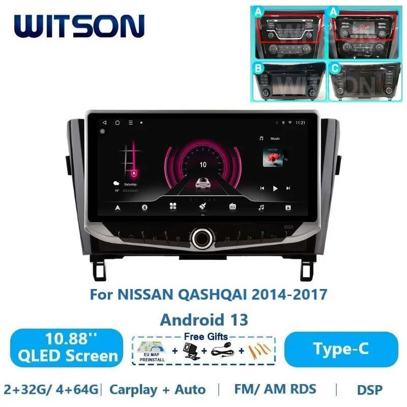 WITSON Android 13 авто стерео для Nissan Qashqai J11 XTrail 3 T32 2013-2017 QLED Carplay Автомобильный мультимедийный GPS автомобильный Головной блок
WITSON Android 13 авто стерео для Nissan Qashqai J11 XTrail 3 T32 2013-2017 QLED Carplay Автомобильный мультимедийный GPS автомобильный Головной блок