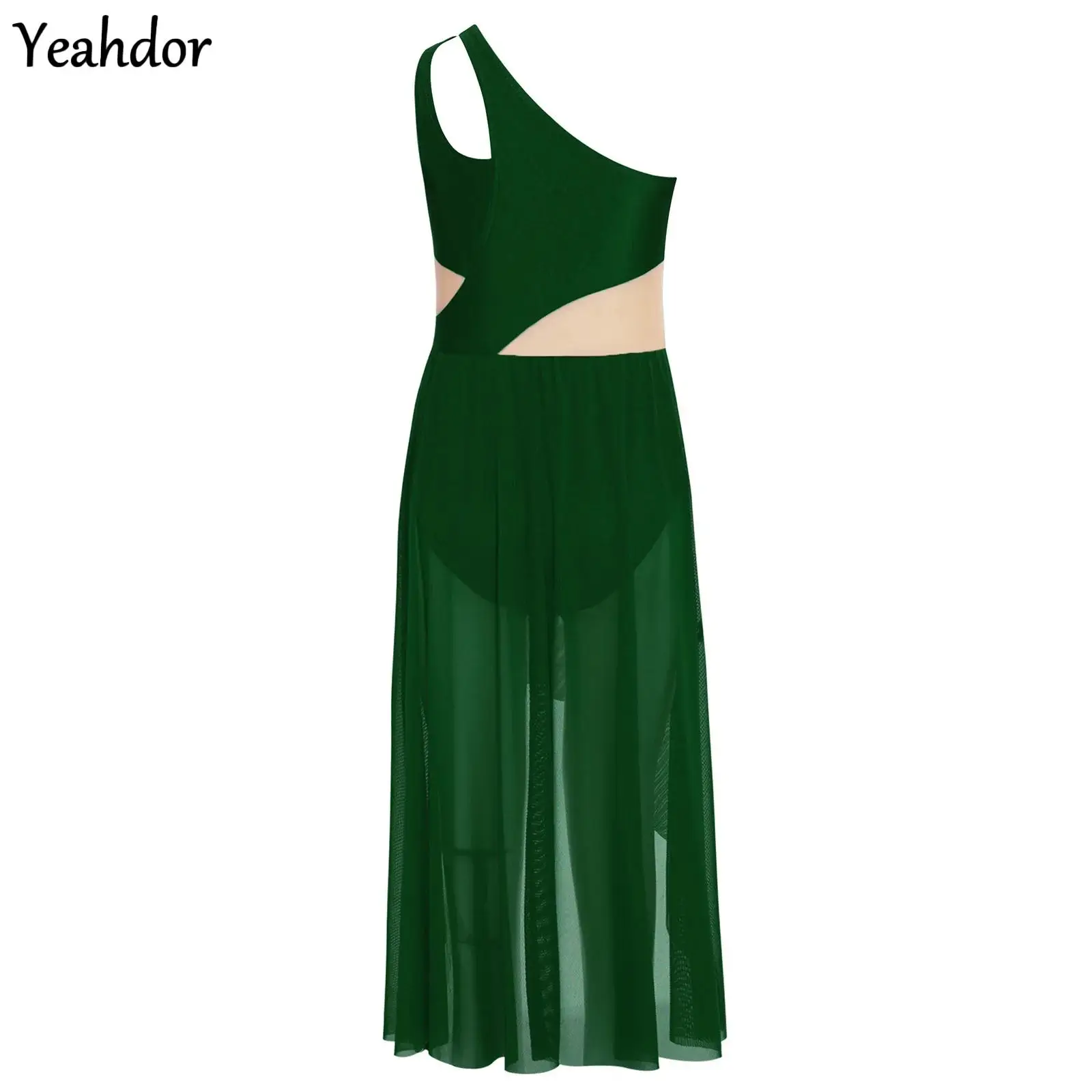 Girls One Shoulder Sleeveless Lyrical Modern Dance Dress Asymmetric Split Mesh Rhinestone Ballet Gymnastic Skating Leotard Dress
Girls One Shoulder Sleeveless Lyrical Modern Dance Dress Asymmetric Split Mesh Rhinestone Ballet Gymnastic Skating Leotard Dress