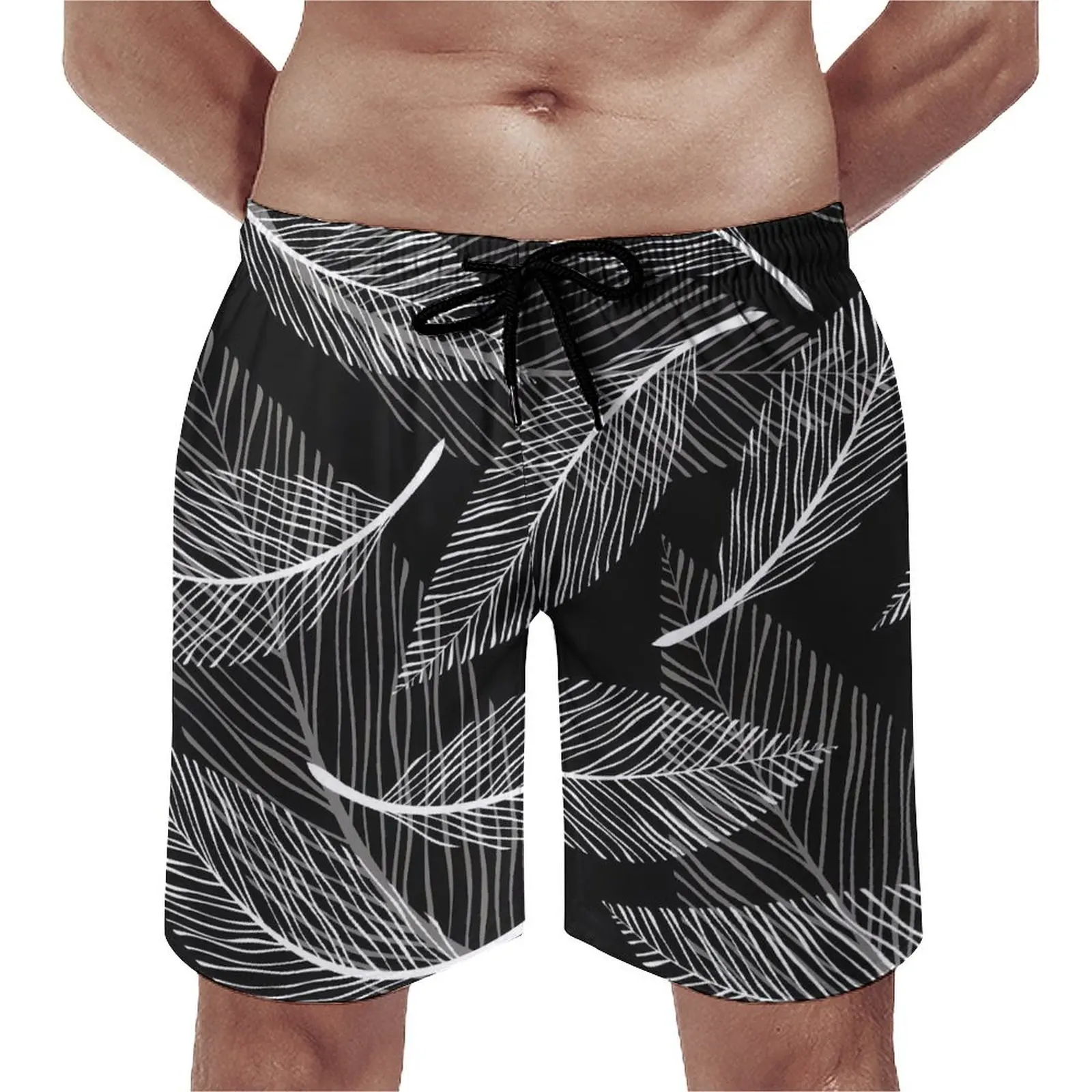 Шорты пляжные быстросохнущие с принтом в виде белых листьев
Шорты пляжные быстросохнущие с принтом в виде белых листьев