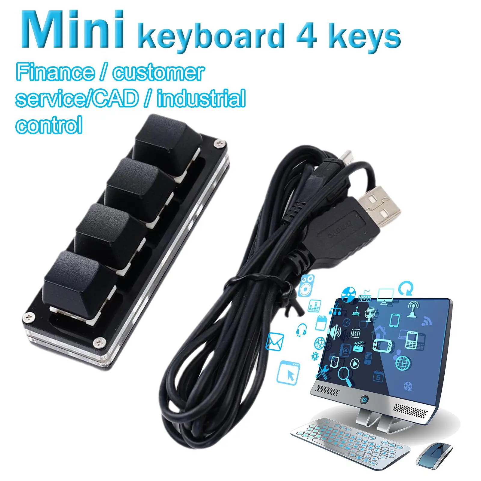 USB-программирование макросов, пользовательская клавиатура, 4-клавишная RGB-копия, вставная резка для игровой клавиатуры Photoshop, механическая мини-макропад N0U9
USB-программирование макросов, пользовательская клавиатура, 4-клавишная RGB-копия, вставная резка для игровой клавиатуры Photoshop, механическая мини-макропад N0U9
