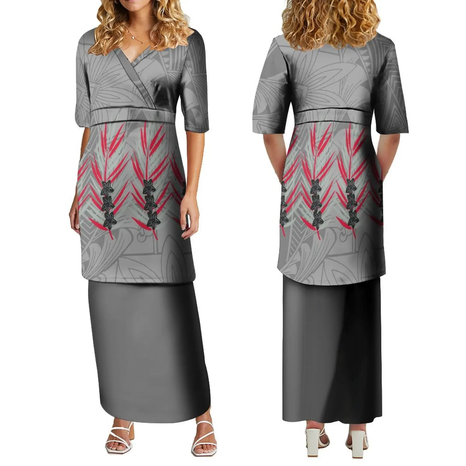 High Quality Women'S V-Neck Dress Puletasi Dress Midi Party Elegant Women'S Dress Polynesian Custom
High Quality Women'S V-Neck Dress Puletasi Dress Midi Party Elegant Women'S Dress Polynesian Custom