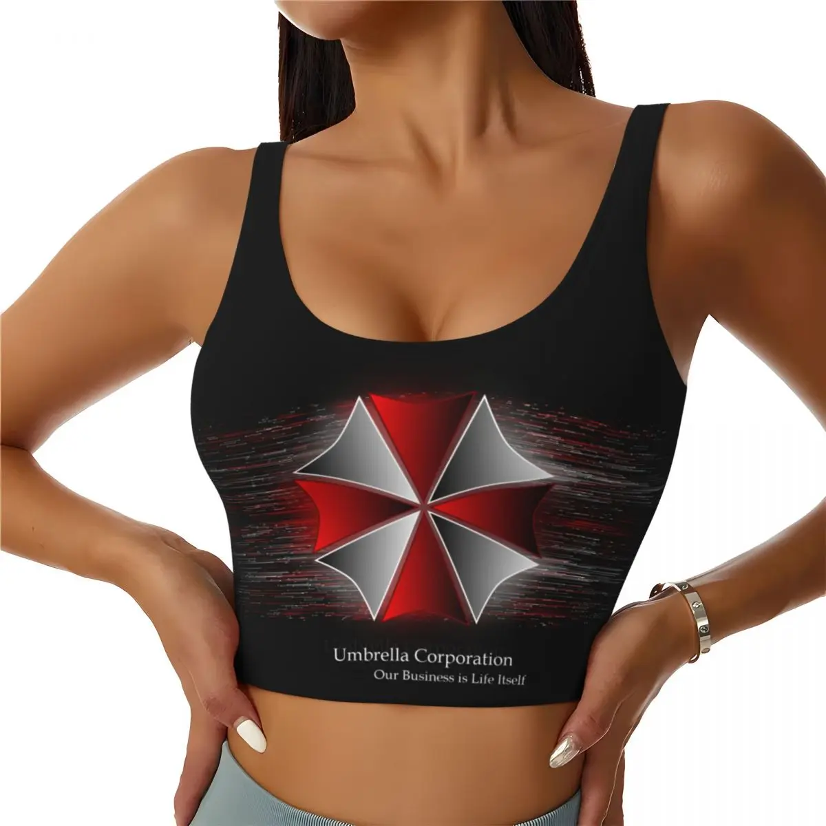 Кроп-Топ женский с принтом «Umbrella Corporation», бесшовный спортивный бюстгальтер для видеоигр, йоги, бега
Кроп-Топ женский с принтом «Umbrella Corporation», бесшовный спортивный бюстгальтер для видеоигр, йоги, бега