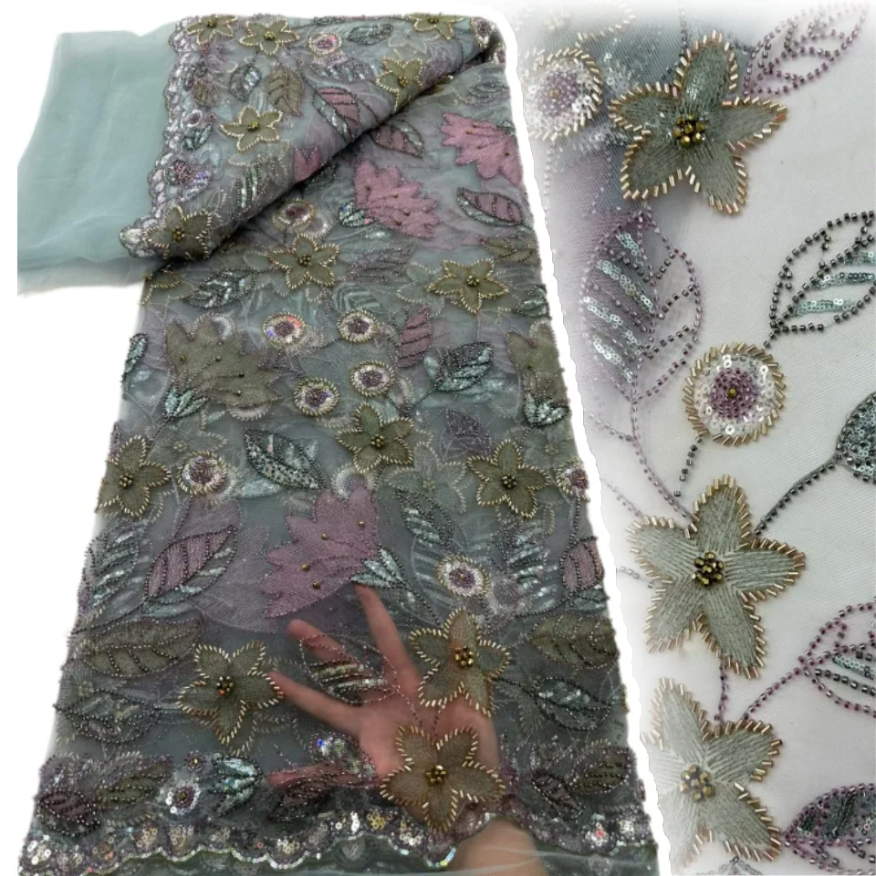 5 Yards Wedding 3D Flower Lace Fabric 2026 High Quality Nigerian Pearl Beaded Tulle Lace Fabric for Wedding Dress Sewing 2833
5 Yards Wedding 3D Flower Lace Fabric 2026 High Quality Nigerian Pearl Beaded Tulle Lace Fabric for Wedding Dress Sewing 2833