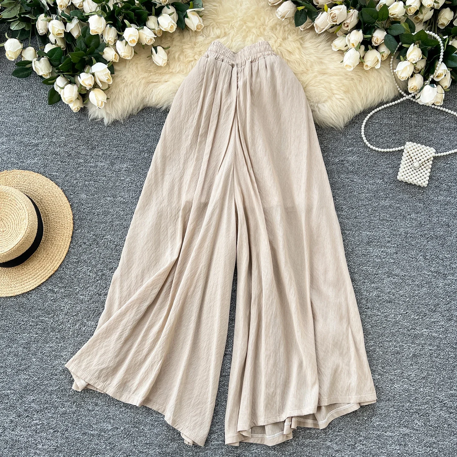 Casual Basics Elastic Waist Vintage High Waist Chic Loose Wide Leg Long Pants Fashion Streetwear High Street Autumn Clothing
Casual Basics Elastic Waist Vintage High Waist Chic Loose Wide Leg Long Pants Fashion Streetwear High Street Autumn Clothing