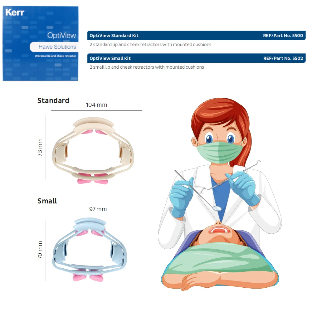 Dental Kerr OptiView Lip and Cheek Retractor Standard Kit 5500 or Small Kit 5502 Original dentist Tools 2Pcs/Box
Dental Kerr OptiView Lip and Cheek Retractor Standard Kit 5500 or Small Kit 5502 Original dentist Tools 2Pcs/Box