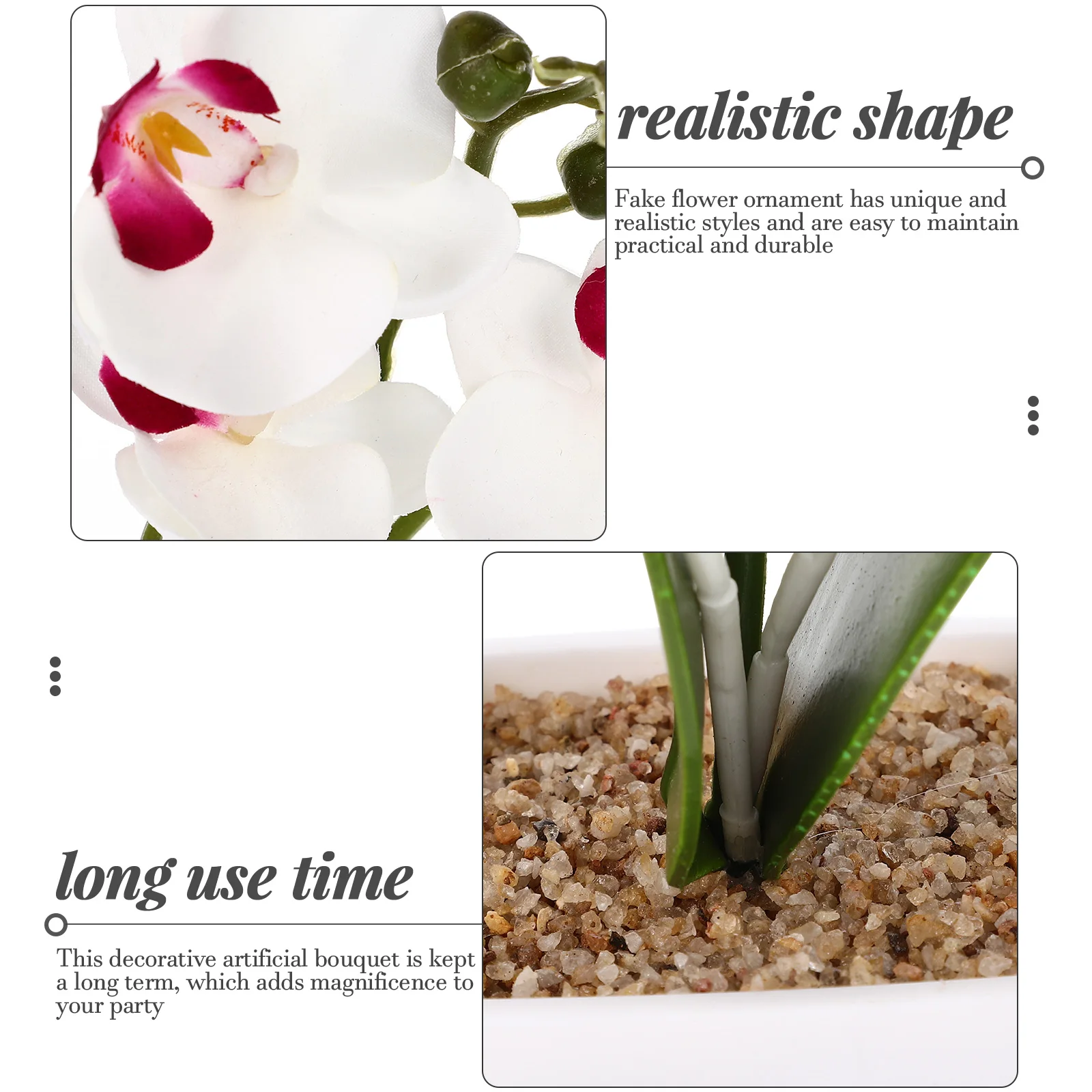 Simulated Phalaenopsis Bonsai Orchid Realistic Artificial Flower Decor for Home Party Garden Banquet Fake Orchid in Pot
Simulated Phalaenopsis Bonsai Orchid Realistic Artificial Flower Decor for Home Party Garden Banquet Fake Orchid in Pot