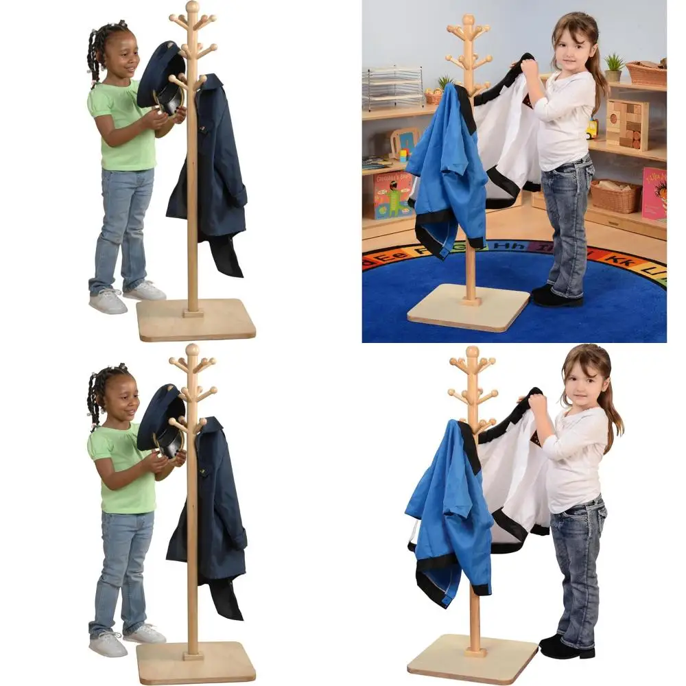 Детская деревянная вешалка-стойка для одежды в класс - Удобная конструкция для легкого доступа
Детская деревянная вешалка-стойка для одежды в класс - Удобная конструкция для легкого доступа
