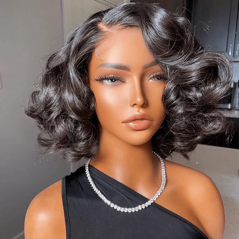 10A Bob Wig Human Hair Pre Plucked 13x1 Body Wave Lace Front Bob Wigs 200% Density Short Bob Wigs for Women Human Hair Wigs 
10A Bob Wig Human Hair Pre Plucked 13x1 Body Wave Lace Front Bob Wigs 200% Density Short Bob Wigs for Women Human Hair Wigs