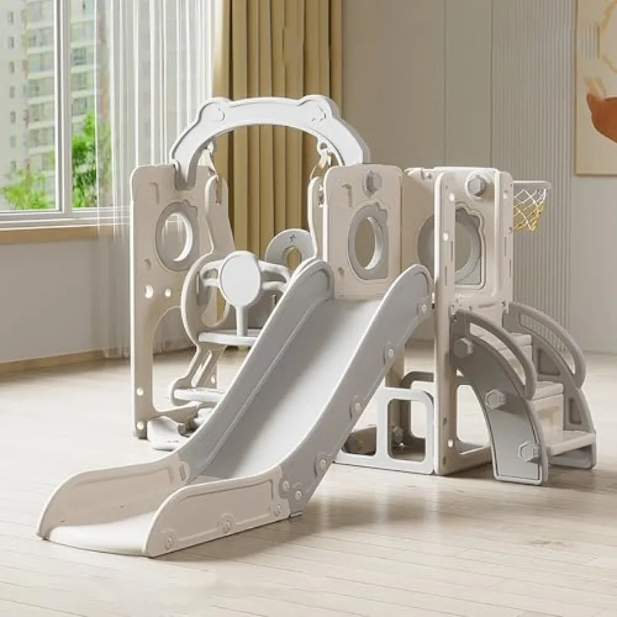 7 in 1 Toddler Slide for Outdoor Playset Indoor Playground Set for Age 1-3 Year Baby Toddlers Home Backyard Infant Toys Grey
7 in 1 Toddler Slide for Outdoor Playset Indoor Playground Set for Age 1-3 Year Baby Toddlers Home Backyard Infant Toys Grey