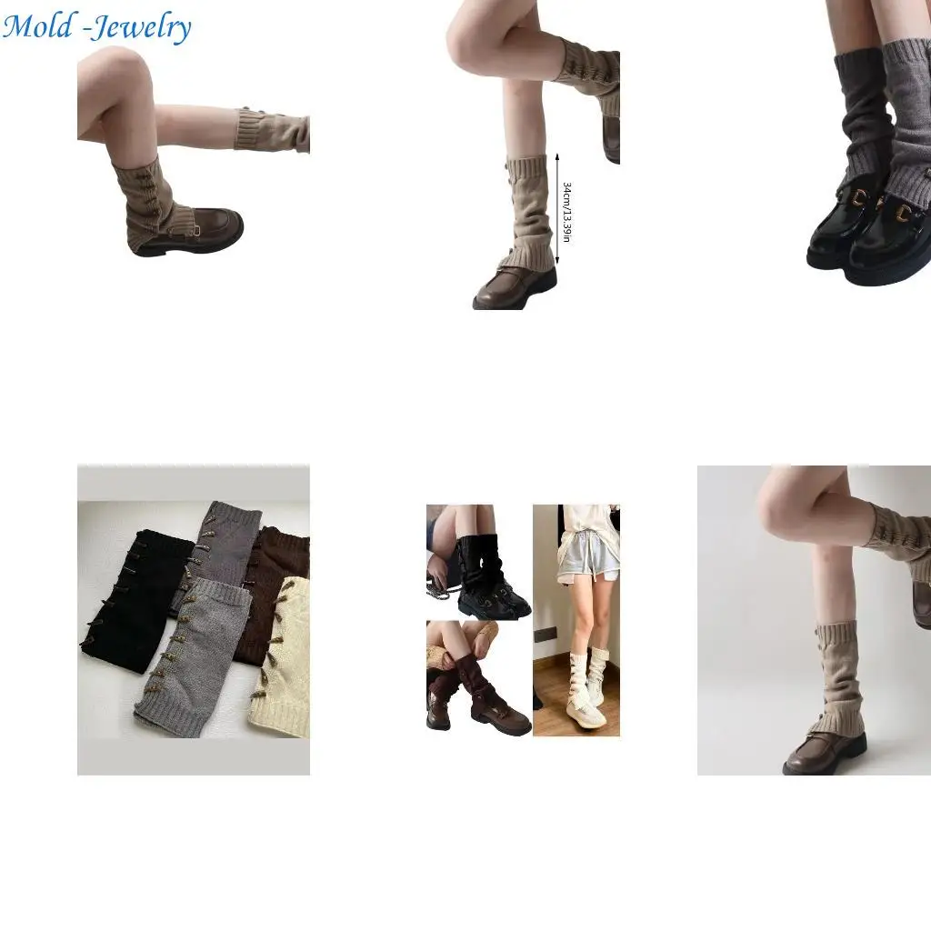 69HB Japanese Y2K Women Knit Leg Warmer Horn Toggle Buttons Flared Leg Cover Socks
69HB Japanese Y2K Women Knit Leg Warmer Horn Toggle Buttons Flared Leg Cover Socks