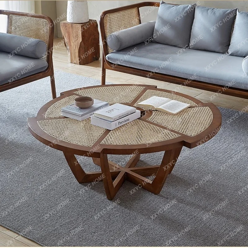L solid wood gear special-shaped Japanese-style household tea table living room minimalist rattan coffee table
L solid wood gear special-shaped Japanese-style household tea table living room minimalist rattan coffee table