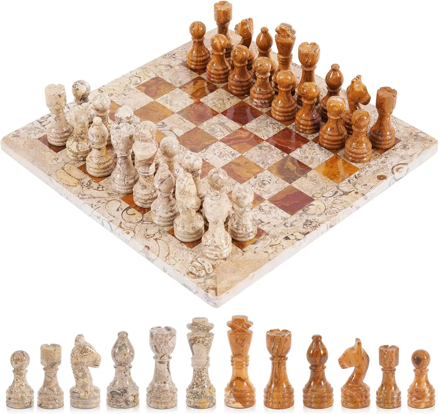 12" Marble Chess Set Coral Red Handmade Classic Board Game for Adults
12" Marble Chess Set Coral Red Handmade Classic Board Game for Adults