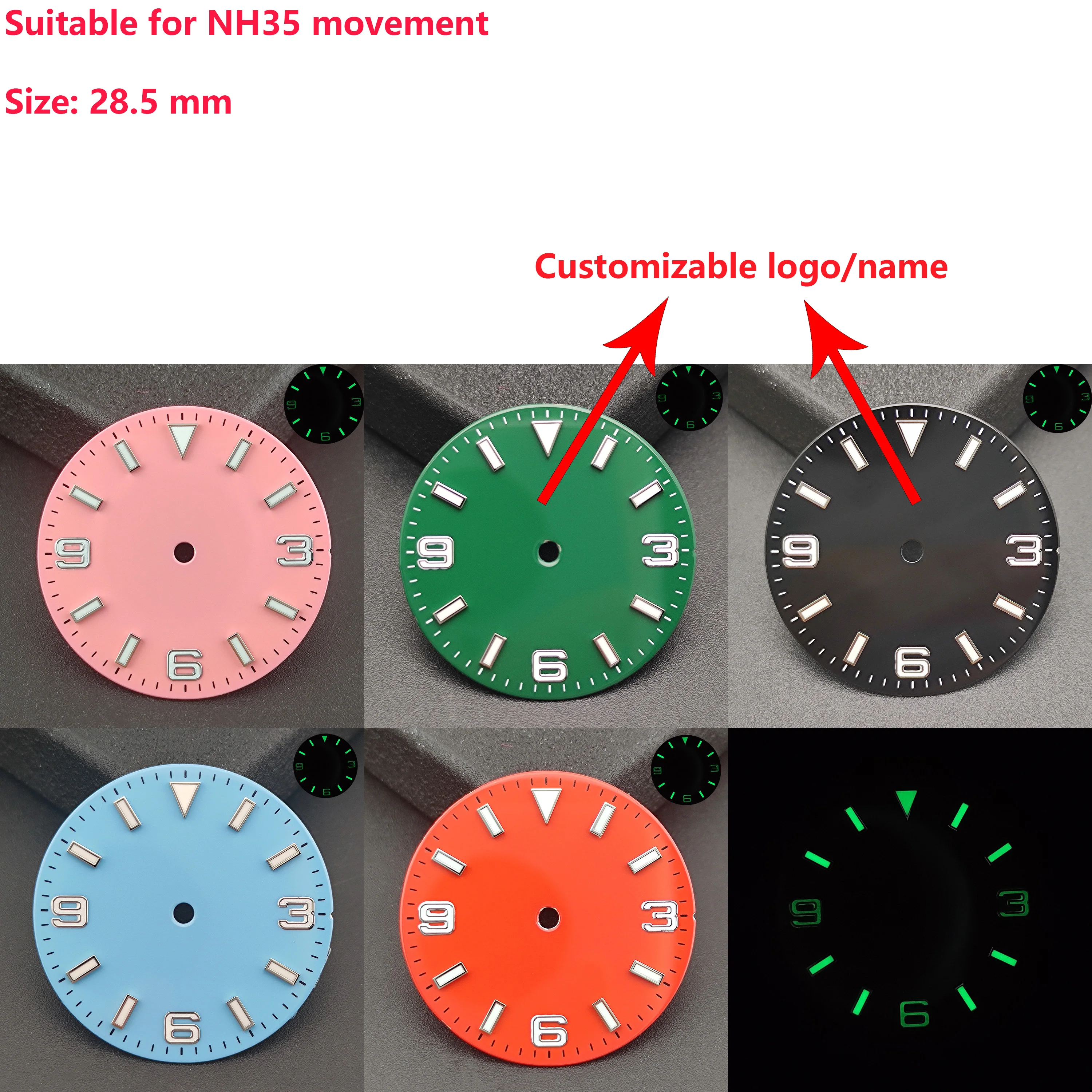 28.5mm Dial NH35 Watch Dial Face Insert Parts for Watch NH35 Movement Watch green Luminous Accessories
28.5mm Dial NH35 Watch Dial Face Insert Parts for Watch NH35 Movement Watch green Luminous Accessories