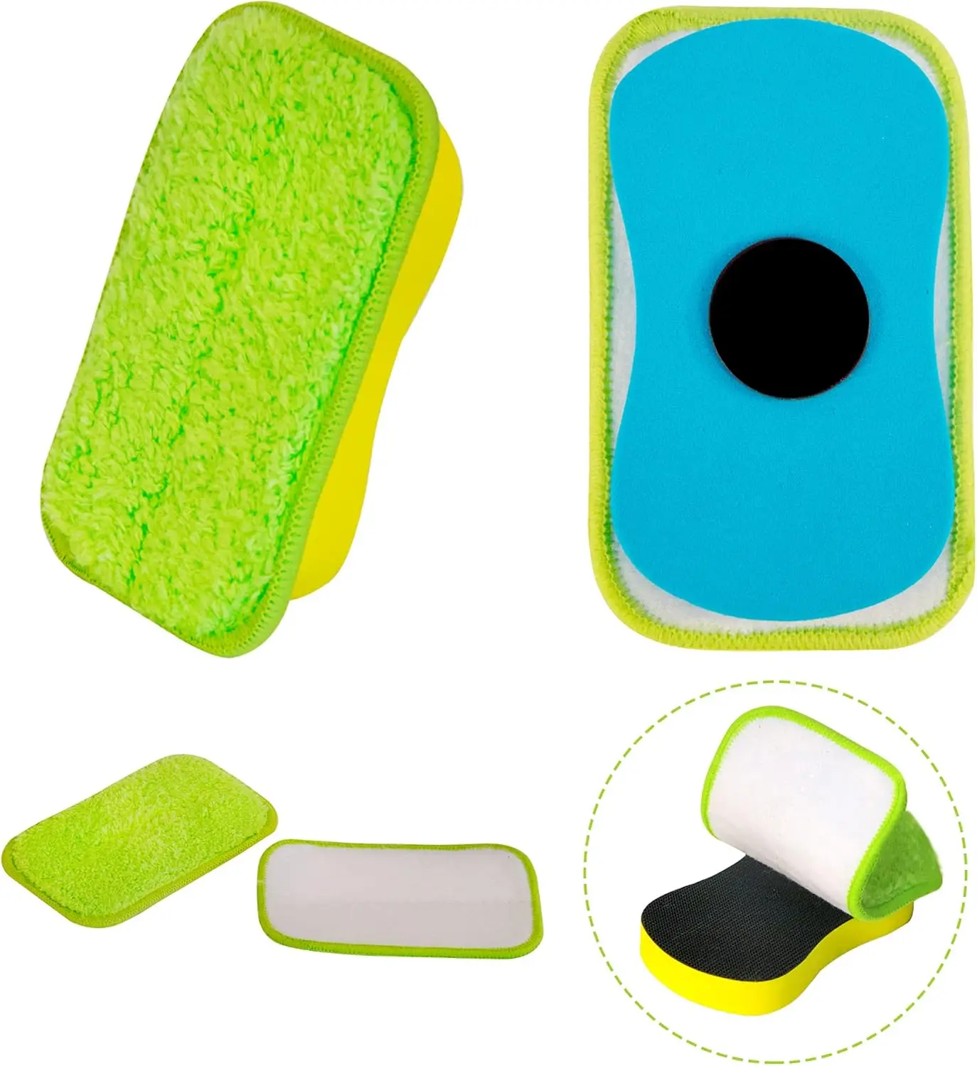 2 Pack Chalkboard Eraser with 2 Microfiber Cloths - Washable Reusable Cleaning Tool for Home Classroom Office
2 Pack Chalkboard Eraser with 2 Microfiber Cloths - Washable Reusable Cleaning Tool for Home Classroom Office