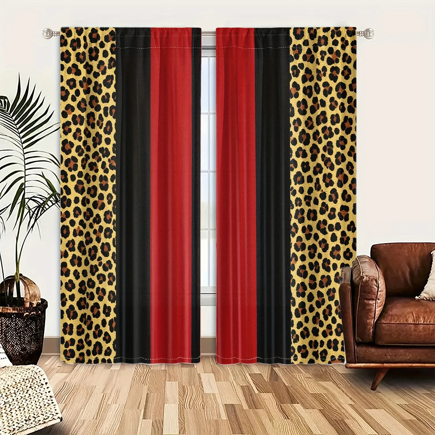 2pcs Curtains, heetah and Plaid Stripe Pattern Window Drapes for Bedroom Living Room Window Treatment
2pcs Curtains, heetah and Plaid Stripe Pattern Window Drapes for Bedroom Living Room Window Treatment