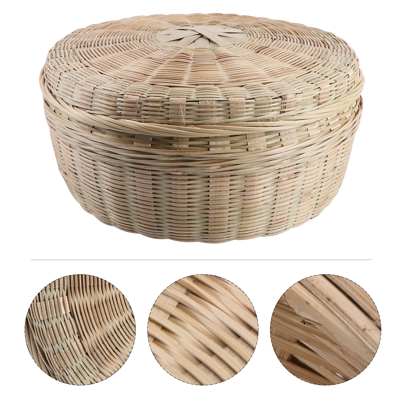 1Pcs Bamboo Woven Basket Smell Storage Box with Lid Food Organizer Fruit Cake Bread Holder Storage Basket
1Pcs Bamboo Woven Basket Smell Storage Box with Lid Food Organizer Fruit Cake Bread Holder Storage Basket