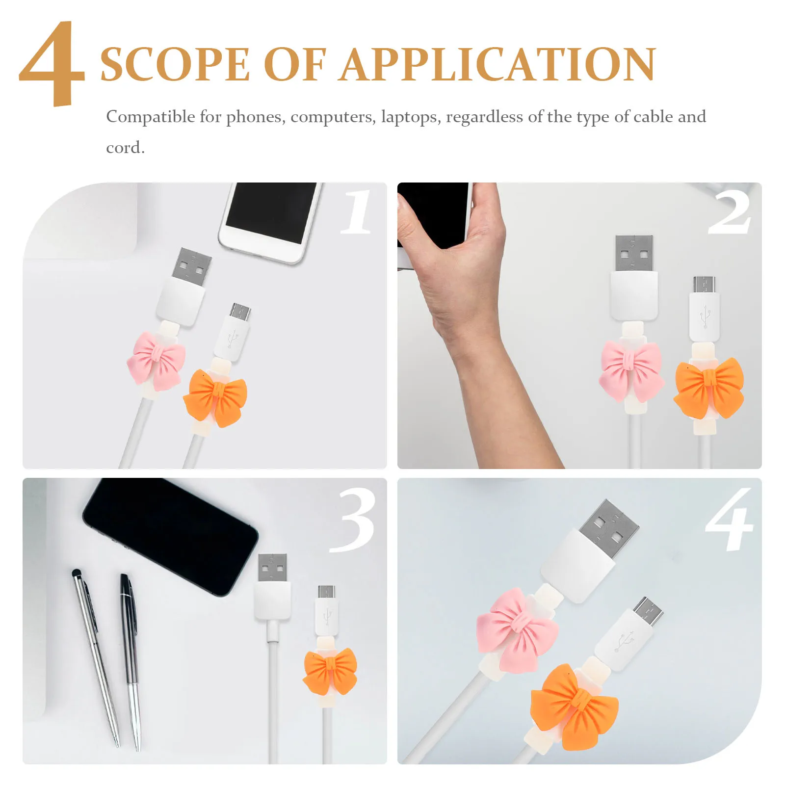 10 Pairs Data Cable Protective Sleeve Lovely Charging Cables Cell Phone Cord Plastic Bowknot Cable Organizer Compatible Phones
10 Pairs Data Cable Protective Sleeve Lovely Charging Cables Cell Phone Cord Plastic Bowknot Cable Organizer Compatible Phones