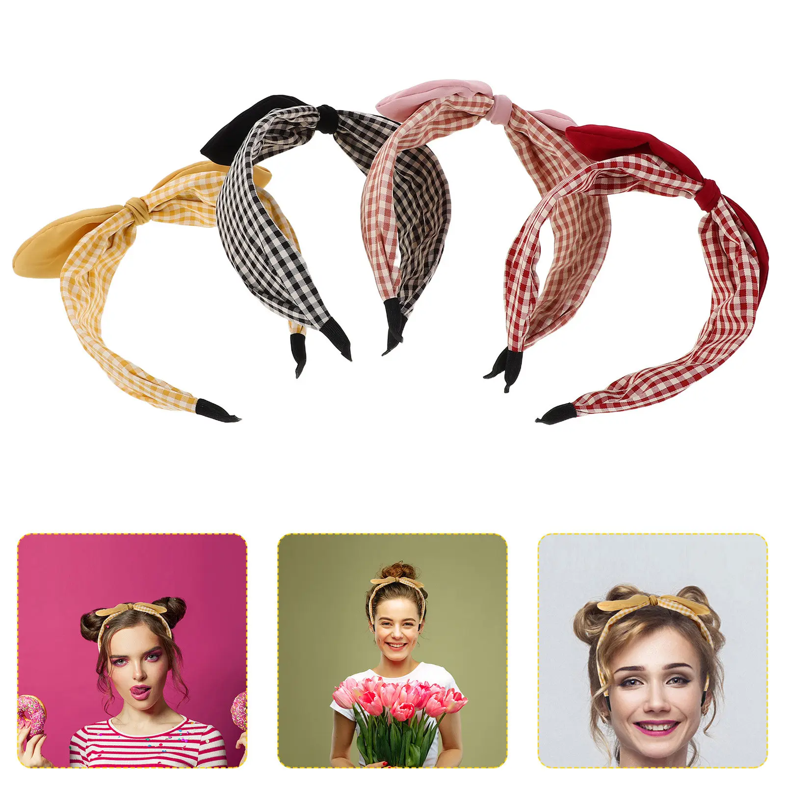 4Pcs Bow Knot Wide Hair Bands for Women Plaid Fashionable Headbands Comfortable Decorative Hair Accessories for Wedding Party
4Pcs Bow Knot Wide Hair Bands for Women Plaid Fashionable Headbands Comfortable Decorative Hair Accessories for Wedding Party